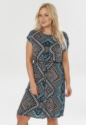 Zielono-Czarna Sukienka Malithera. Zielone sukienki Born2be, na co dzień, xl, bez wzorów, z materiału, wakacyjne, bez kołnierzyka, bez ramiączek, midi, proste. Za 39.99 zł.