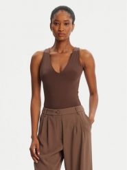 Bardot Body Fina Low Cut 60038TB Brązowy Slim Fit. Brązowe body Bardot, bez wzorów, z syntetyku. Za 309.99 zł.