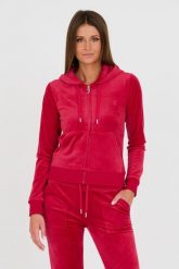 JUICY COUTURE Czerwona damska bluza Robertson, Rozmiar M. Czerwone bluzy sportowe Juicy Couture, m, bez wzorów, z kapturem. W wyprzedaży za 319.99 zł.
