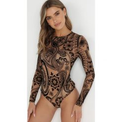Brązowe Body z Siateczki Mophel. Brązowe body Born2be, l, bez wzorów, z weluru. Za 89.99 zł.