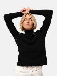 Just Cashmere Kaszmirowy sweter "Lanais" w kolorze czarnym rozmiar: XL. Czarne golfy Just Cashmere, xl, bez wzorów, z kaszmiru, bez ramiączek. Za 370.69 zł.