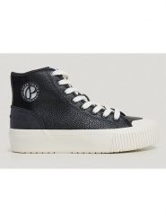 Pepe Jeans FOOTWEAR Sneakersy "Samoi" w kolorze czarnym rozmiar: 37. Czarne trampki Pepe Jeans FOOTWEAR, bez wzorów, z jeansu, za kostkę, bez zapięcia. Za 154.43 zł.