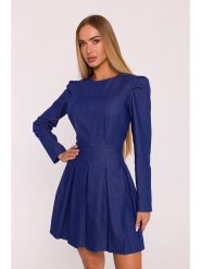 Made of emotion Sukienka w kolorze niebieskim rozmiar: XL. Niebieskie sukienki Made Of Emotion, xl, bez wzorów, bez kołnierzyka, bez ramiączek, mini. Za 284.82 zł.