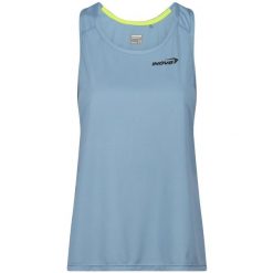 Koszulka do biegania damska Inov-8 Performance Vest. Niebieskie koszulki sportowe Inov-8, bez wzorów, bez ramiączek, do biegania. Za 158.99 zł.