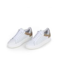 Anna Morellini Skórzane sneakersy "Antilina" w kolorze biało-beżowym rozmiar: 37. Białe trampki Anna Morellini, bez wzorów, bez zapięcia. Za 255.34 zł.