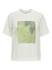ONLY Koszulka "New Flora" w kolorze białym rozmiar: XL. Białe bluzki Only, xl, bez wzorów, bez kołnierzyka, bez ramiączek. Za 92.86 zł.