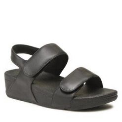 Sandały FitFlop. Czarne sandały FitFlop, bez wzorów, bez obcasa, na koturnie, bez zapięcia. Za 339.99 zł.