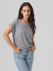 Vero Moda Koszulka w kolorze niebiesko-białym rozmiar: XL. Białe bluzki Vero Moda, xl, bez wzorów, bez kołnierzyka, bez ramiączek. Za 79.21 zł.