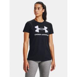 Koszulka fitness damska UNDER ARMOUR 1356305 z krótkim rękawem. Czarne koszulki sportowe Under Armour, bez wzorów, bez ramiączek, na fitness i siłownię. Za 90.99 zł.