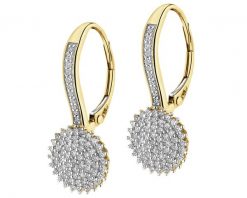 Kolczyki z żółtego złota z diamentami - 0,39 ct - próba 585. Żółte kolczyki Apart, z diamentem, złote. Za 4,890.00 zł.