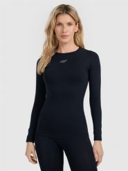 4F Bielizna termoaktywna bezszwowa (góra) damska - czarna M/L. Czarna bielizna sportowa 4f, l, bez wzorów, ze skóry. Za 149.99 zł.