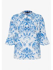 More & More Top w kolorze biało-błękitnym rozmiar: 44. Białe topy More & More, bez wzorów, z bawełny, bez kołnierzyka, bez ramiączek. Za 87.61 zł.