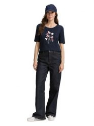 Tom Tailor Koszulka w kolorze granatowym rozmiar: S. Niebieskie bluzki Tom Tailor, s, bez wzorów, z bawełny, bez kołnierzyka, bez ramiączek. Za 41.59 zł.