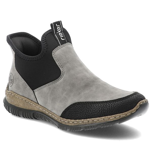 Szare Botki Rieker Wsuwane Obuwie Damskie. Szare botki Rieker, bez wzorów, z jeansu, bez obcasa, bez zapięcia. Za 297.99 zł.
