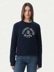 Tommy Jeans Bluza Heritage Logo DW0DW22821 Granatowy Regular Fit. Niebieskie bluzy Tommy Jeans, xl, bez wzorów, z bawełny, bez kaptura. Za 489.99 zł.