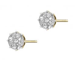 Kolczyki z żółtego złota z diamentami - 1,01 ct - próba 585. Żółte kolczyki Apart, z diamentem, złote. W wyprzedaży za 15,393.00 zł.