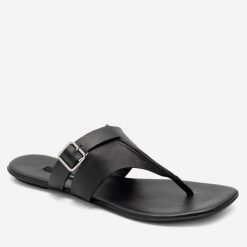 Japonki GINO ROSSI. Czarne klapki Gino Rossi, bez wzorów, bez obcasa. Za 279.99 zł.