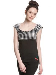 Pussy Deluxe Koszulka w kolorze czarno-białym rozmiar: XL. Białe bluzki Pussy Deluxe, xl, bez wzorów, bez kołnierzyka, bez ramiączek. Za 65.69 zł.