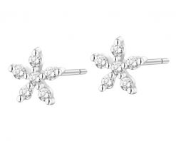 Kolczyki srebrne z cyrkoniami - kwiaty. Szare kolczyki Apart, z cyrkonią, srebrne. Za 64.00 zł.