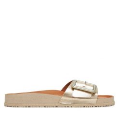Klapki Tamaris. Żółte klapki Tamaris, bez wzorów, bez obcasa. Za 239.99 zł.