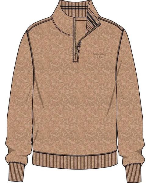 Superdry Bluza Essential Serif Logo Half Zip z recyklingu. Brązowe bluzy Superdry, s, bez wzorów, z bawełny, bez kaptura. Za 387.05 zł.