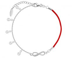 Bransoletka srebrna z cyrkoniami - nieskończoność. Szare bransoletki Apart, z cyrkonią, srebrne. Za 159.00 zł.