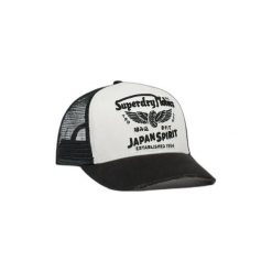 Czapka trucker siatka dla kobiet Superdry. Czarne czapki Superdry, bez wzorów, z meshu. Za 160.80 zł.