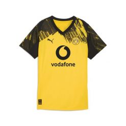 Damska koszulka domowa Borussia Dortmund 25/26 PUMA. Czarne bluzki Puma, bez wzorów, sportowe, bez kołnierzyka, bez ramiączek. Za 439.00 zł.