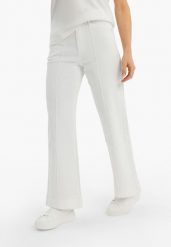 Kremowe jeansy z szeroką nogawką D-QUIZY. Białe spodnie materiałowe Volcano, na co dzień, bez wzorów, z jeansu, z podwyższonym stanem. Za 169.99 zł.