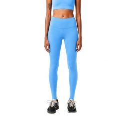 Legginsy treningowe damskie Lacoste. Niebieskie legginsy Lacoste, s, bez wzorów, z dzianiny, z podwyższonym stanem. Za 257.00 zł.