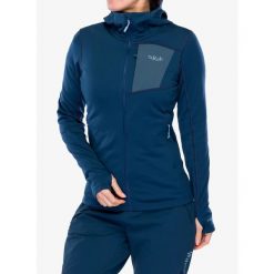Bluza z kapturem damska Rab Superflux Hoody. Niebieskie bluzy RAB, xs, bez wzorów, z kapturem. Za 440.99 zł.
