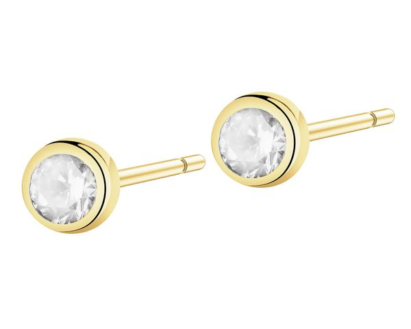 Złote kolczyki z cyrkoniami. Żółte kolczyki Apart, z cyrkonią, złote. Za 399.00 zł.