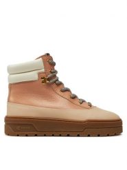 Pollini Trzewiki SA21274G0LTH461A Beżowy. Brązowe botki Pollini, bez wzorów, ze skóry, bez obcasa, na płaskiej podeszwie, bez zapięcia. Za 1,739.00 zł.