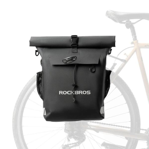 Torba rowerowa 3-w-1 wodoodporna ROCKBROS. Czarne torby na ramię ROCKBROS, bez wzorów, biznesowe, na ramię, duże, bez dodatków. Za 385.52 zł.
