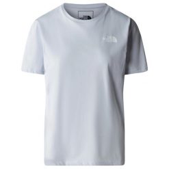 T-shirt damski The North Face Foundation Graphic z krótkim rękawem. Niebieskie koszulki sportowe The North Face, bez wzorów, bez ramiączek. W wyprzedaży za 149.80 zł.