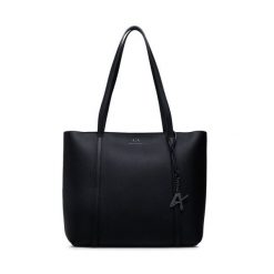 Torebka Armani Exchange. Czarne shopper Armani Exchange, bez wzorów, bez dodatków. Za 449.99 zł.