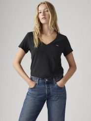 Levi's Koszulka w kolorze czarnym rozmiar: XS. Czarne bluzki Levi's®, s, bez wzorów, z bawełny, bez kołnierzyka, bez ramiączek. Za 48.05 zł.