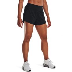 Spodenki sportowe damskie Under Armour Flex Woven 2-In-1. Czarne obuwie sportowe Under Armour, bez zapięcia, do biegania. Za 149.99 zł.