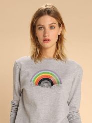 WOOOP Bluza "Rainbow Classics" w kolorze szarym rozmiar: XXL. Szare bluzy Wooop, xxl, bez wzorów, bez kaptura. Za 108.99 zł.