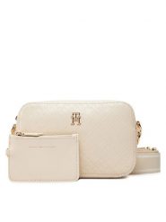 Tommy Hilfiger Torebka Th Distinct Camera Bag Mono AW0AW17221 Beżowy. Brązowe listonoszki TOMMY HILFIGER, bez wzorów, ze skóry, bez dodatków. Za 389.99 zł.