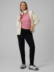 4F Spodnie dresowe damskie - czarne M. Czarne spodnie dresowe 4f, l, bez wzorów, z bawełny, z podwyższonym stanem, na fitness i siłownię. Za 129.99 zł.