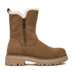 Botki Clara Barson. Brązowe botki Clara Barson, bez wzorów, bez obcasa, na płaskiej podeszwie, bez zapięcia. Za 179.99 zł.