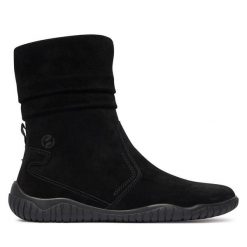 Botki Josef Seibel. Czarne botki Josef Seibel, bez wzorów, bez obcasa, na płaskiej podeszwie, bez zapięcia. Za 599.99 zł.