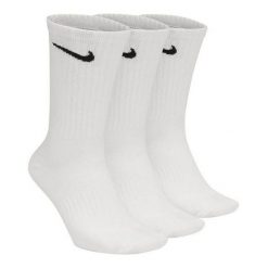 Lekkie Skarpetki Codzienne Unisex Dla Dorosłych Z Logo (zestaw 3 Sztuk). Białe skarpety Nike, bez wzorów. Za 105.99 zł.