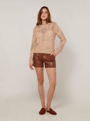 Rodier Sweter w kolorze beżowym rozmiar: M. Brązowe swetry Rodier, m, bez wzorów, z bawełny, bez ramiączek. Za 326.99 zł.