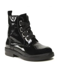 Lasocki Trzewiki WI16-ZOLA-02 Czarny. Czarne botki Lasocki, bez wzorów, z lakierowanej skóry, bez obcasa, na płaskiej podeszwie, bez zapięcia. Za 279.99 zł.