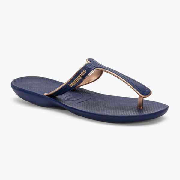 Japonki Havaianas Casuale. Niebieskie klapki Havaianas, bez wzorów, bez obcasa. Za 39.99 zł.