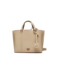 Pinko Skórzana torebka w kolorze beżowym - 25 x 20 x 12 cm rozmiar: onesize. Brązowe torby na ramię Pinko, bez wzorów, z materiału, przez ramię, bez dodatków. Za 1,012.69 zł.