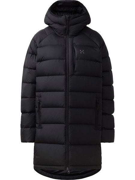 Haglöfs Płaszcz puchowy "Rosson Down" w kolorze czarnym rozmiar: M. Czarne płaszcze Haglöfs, m, bez wzorów, z puchu, bez kaptura. Za 672.84 zł.