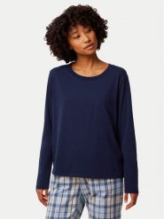 Triumph Koszulka piżamowa 10221070 Granatowy Regular Fit. Niebieskie koszule nocne Triumph, bez wzorów, z bawełny, bez ramiączek. Za 119.99 zł.